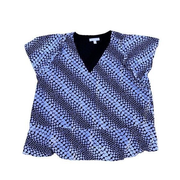 MICHAEL KORS Tops - MICHAEL KORS V Neck Blouse Top Shirt Women's 3X Polyester Floral Designe…​